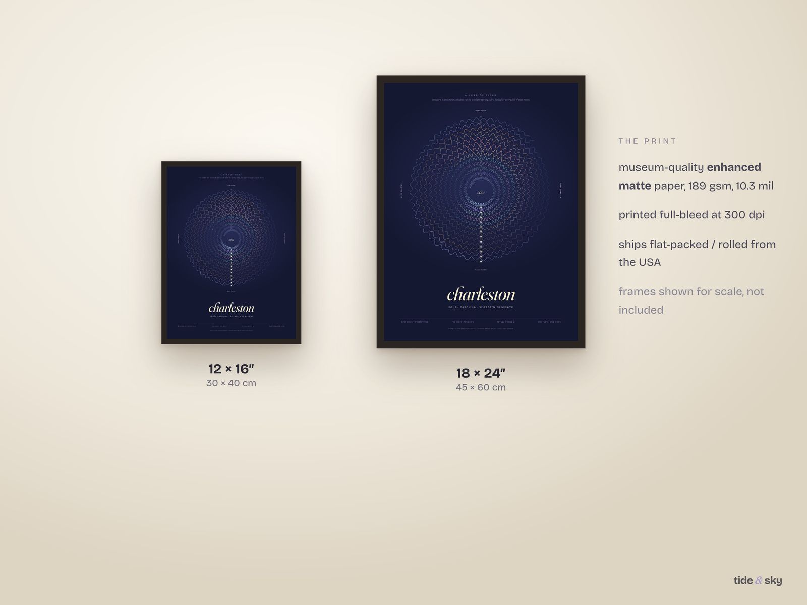 size guide for 18 × 24 and 12 × 16